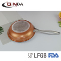 Fritadeira / frigideira elétrica cerâmico do revestimento de cobre da promoção da tevê com o punho do aço de molde